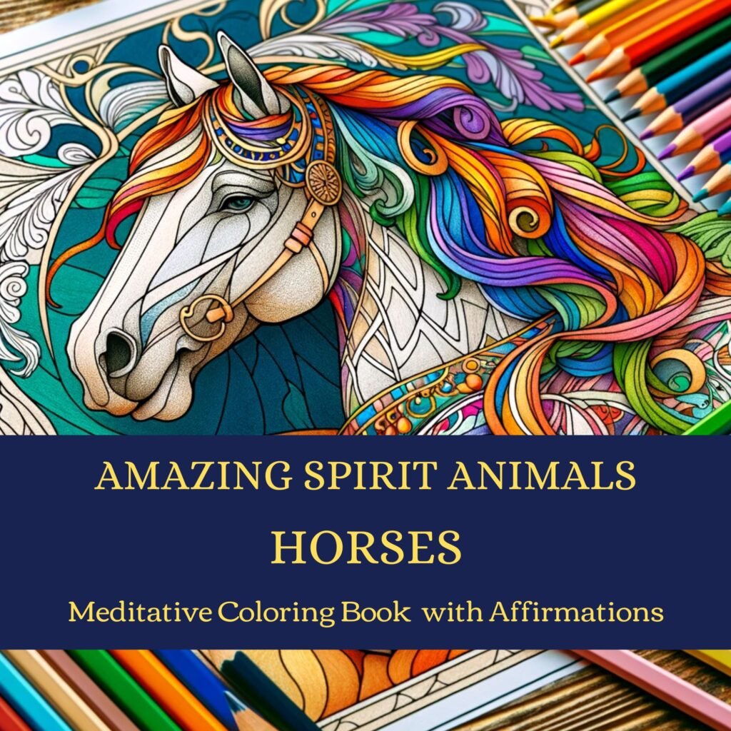 Amazing spirit animals: horse coloring book